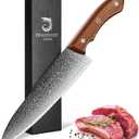 DRAGON RIOT Damascus Chef's Knife 7 inch, Japanese Kitchen Knife with VG10 Steel Core, Ultra Sharp Forged Professional Chef Knife With Full Tang Handle, Premium Gift Box