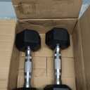 PAPABABE HEX Dumbbell Set 2.5-125lb, Rubber Encased Home Gym Dumbbells, Exercise & Fitness Weights Dumbbells for Women & Men, Hand Weight for Strength Training