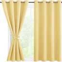 DWCN Fall Blackout Curtains for Bedroom with Tiebacks - Room Darkening Privacy Grommet Top Window Curtains for Living Room, 52 x 54 inch Length,Pumpkin Orange,Set of 2 Panels