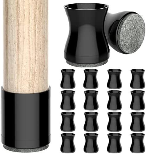 12 Pcs Chair Leg Floor Protectors with Felt Pads, Silicone Chair Leg Covers,Protect Floors!（Fit:1.575" - 2" Black）