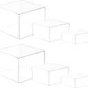 6 Pcs 3 Size Acrylic Cube Display Risers Acrylic Boxes Dessert Display Nesting Cubes, Buffet Risers with Hollow Bottom for Jewelry Collectibles Cosmetics Figures Show
