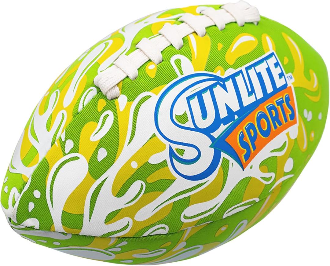 Sunlite Sports Waterproof Football for Lawn Backyard Pool Beach Lake Park Water Toy, Outdoor Play, for Kids Children Teens Adults, Family Fun (Grassy Green)