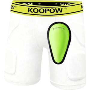 KOOPOW Youth Boys Padded Compression Sliding Shorts Pants with Soft Protective Athletic Cup & Pocket, Baseball Slider Underwear for Kids, Baseball, Football, Lacrosse M