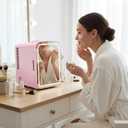 FRIGIDAIRE Mini Personal Fridge Cooler, LED Lighted Mirror, 6.5L Capacity, 9 Cans, 100% Freon-Free & Eco Friendly, for Makeup, Skincare, Portable, Pink, Standard