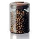 10 oz Coffee Canister, Airtight Glass Coffee Container for Ground Coffee & Beans, UV-Resistant Borosilicate Jar with CO2 Valve, Pop-Top Lid for Coffee Bar & Kitchen Counter