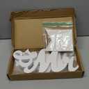 Large White Wooden Mr & Mrs Sign with Just Married Banner White Sweetheart Table Decorations & Photo Props for Anniversary Parties