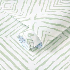 3 x Ismoon Green Peel and Stick Wallpaper Boho Geometric Contact Paper 17.3"x78.7" Sage Green Modern Removable Wall Paper for Kitchen Cabinet Self Adhesive Wallpaper Bathroom Waterpoof Decor Vinyl