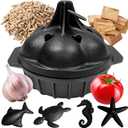 Small Cast Iron Smoker Roaster for Grill & Cast Iron Fish, Sea Turtle, Seahorse, Starfish, Combination Natural Iron Grill-Smokers Garlic Roaster, Enhance The Flavor of Butter Garlic Sauce, Soup