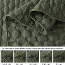WDCOZY Olive Green Quilt King Size Bedding Set with 2 Pillow Shams, Lightweight Soft Bedspread Coverlet, Thin Comforter Bed Cover for All Season, 3 Pieces, 104x90 inches
