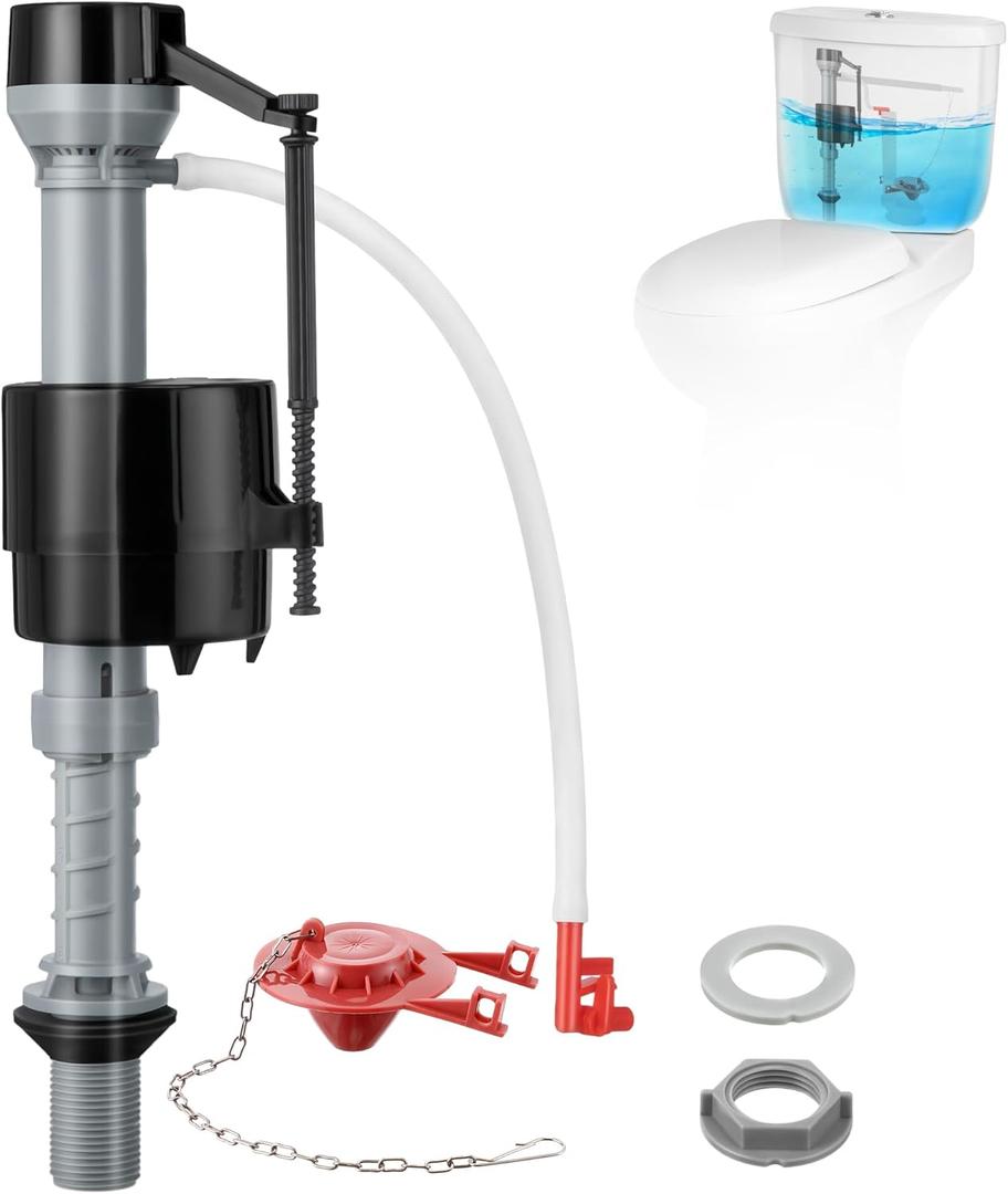 Saillong 1 Sets Toilet Float Replacement Kit, Universal Toilet Flusher Replacement Kit and 2 Inch Flapper Replacement, High-Performance Tank Water Control and Fill Valve