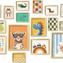 16 PCS Kids Wall Art Decor, Baby Girl & Boy Nursery Decor, Toddler Room Bedroom Playroom Decor, Cute Colorful Animal Eclectic Gallery Wall Prints (11"x14" Unframed, Multi)