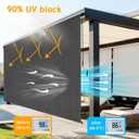 12'W x 8'H Gray Outdoor Roller Shade with Crank Wand Patio Shades Roll up, Privacy Protection & UV Blocking for Pergola | Gazebo, 144"W x 96"H