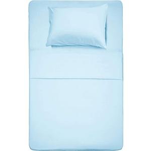 Best Season Bed Sheet Set - 1 Flat Sheet,1 Fitted Sheet and 1 Pillow Cases, Extra Soft Luxury Bedding Set,Deep Pockets,Wrinkle,Fade Resistant - Hypoallergenic- 3 Piece (Twin, Baby Blue)