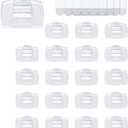 Indoor Large Clear Cord Clips with Adhesive Strips- Wall Hooks 40 Clips+ 48 Strips, Damage-Free Design