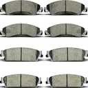 Front Rear Ceramic Brake Pads Set Fit For Cadillac Escalade ESV/EXT,For Chevy Avalanche/Silverado 1500 / Suburban 1500 / Tahoe,For GMC Sierra 1500 / Yukon/Yukon XL 1500