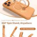 TORRAS Ostand Q3 Silicone for iPhone 17 Pro Max Case, Fit for MagSafe, 360 Spin Ring Stand, Liquid Silicone Cozy Vibrant Grip, Camera Control, Protective Case for iPhone 17 Pro Max, Pastel Orange