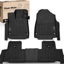 YHTAUTO Automotive Floor Mats for Acura MDX 2022-2026 | TPE All Weather Car Mats, Anti-Slip & Custom Fit Floor Liners | Front & 2nd Row, Black, Set of 3