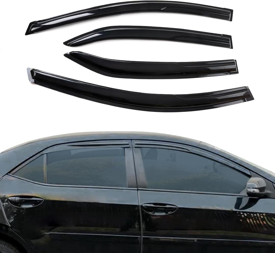 Rain Guards Side Window Visor Vent Outside Mount Fits for Toyota Corolla 4DR Sedan JDM 2014 2015 2016 2017 2018 2019