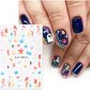 6 x 8 Sheets Halloween Nail Art Stickers Cute Pumpkin Little Ghost Nail Decals 3D Self-Adhesive Halloween Nail Stickers Mummy Nail Art Designs Accessories for Women Holiday Manicure Decor (Style 5)