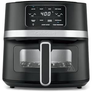 Cuisinart Air Fryer, 4.5-Quart Basket Fryer with 4 Cooking Functions to Air Fry, Roast, Bake, and Keep Warm, 4 Airfryer Presets, Dishwasher-Safe Parts, AIR-160NAS, Stainless Steel & Black