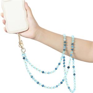 Phone Crossbody Lanyard, 120cm Marble Beaded Phone Strap with Tether Tab,Universal Cell Phone Chain for Most Phones Bag Purse