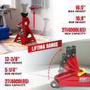Jack Boss 2T Hydraulic Floor Jack Combo with Two Jack Stands, 4000 lbs Capacity Trolley Service Jack Combo Red