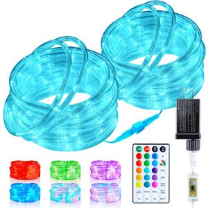 Minetom Color Changing Rope Lights Outdoor - Connectable 66ft 200 LED Outdoor String Lights with Remote, 18 Colors, Christmas Light for Bedroom Outside Patio Holiday Decoration