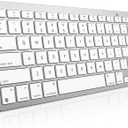 OMOTON Wireless Keyboard for Mac, Keyboard for Mac, Stable Bluetooth & Ultra-Slim Portable, Ergonomic Design, Compatible with MacBook Pro/Air/iMac, Silverwhite