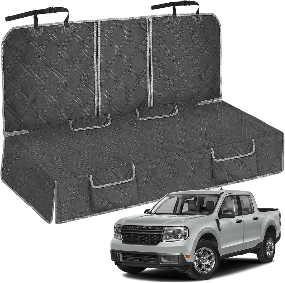 sportuli Dog Car Seat Cover Replce for Ford Maverick/Hyundai Santa Cruz, Maverick - Rear - Black