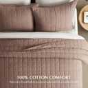 EVERGRACEHOME 100% Cotton Box Stitch Quilt Bedding Set Queen Size 3 Pieces, Garment-Washed Lightweight Soft Cozy Coverlet, Quilted Bedspread Sets with 2 Shams for All Season, Clay | Box Stitch Design, 100% Cotton, Soft, Oversized, Pre Washed, Oeko-Tex Certified