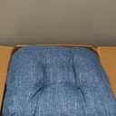 Quilmfoam 16.5"x15.5" Kitchen Chair Cushions Set of 4 for Dining Chair, Soft Tufted Non-Slip Memory Foam Seat Cushion with Ties for Indoor Kitchen Dining Furniture, Navy Blue