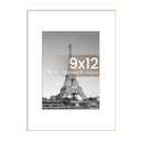 upsimples 9x12 Picture Frame, Display Pictures 6x8 with Mat or 9x12 Without, Wall Hanging Photo Frames, White, Pack of 1