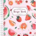icceemee Blank Recipe Notebook to Write in Your Own Recipes for Meal Prep with Food Stickers & Labels -Empty Cooking Journal for 192 Recipes -11.5x8.7