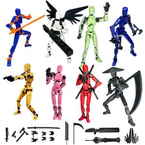 (Assembly Completed) 8 Packs Dummy13 Action Figure Set, 3D Printed ActionFigure Toy Gifts for Kids, Dummy 13,Robot 13 Action Figure Full Body Mechanical Doll Christmas Birthday Gift for Boys Girls