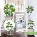 Artificial Variegated Rubber Tree 6.5FT, Potted Fake Floor Plant,Tree Trunk that Can Be Bent at Will for Living Room, Office, Bedroom & Commercial Interior Decor