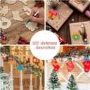 3 x 60pcs DIY Wooden Christmas Ornaments, Unfinished Wood Xmas Decorations Paintable Christmas Tree Ornaments for Christmas DIY Crafts