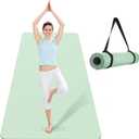 CAMBIVO Extra Wide Yoga Mat for Women and Men (72"/84"x 32"x 1/4") TPE Workout Mat, Non-slip Large Exercise Fitness Mat for Yoga, Pilates, Workout (Mint Green)