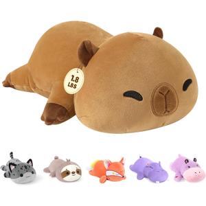 Onsoyours Original 13.8"|1.8 Pound Weighted Stuffed Animals, Cute Weighted Positive Capybara Plush Pillow Toy Soft Weighted Capybara Plushies Gift for Kids Adults