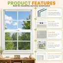 Vinyl Single Hung Window 24"x36", Double Pane Household Window
Insulated Soundproof Tempered Glass, Lower Tilt Sash Screen, Replacement Windows for House, Mobile Home & Shed, White