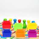 Wakauto 120 PCS Color Plastic Game Piece, Replacement Pieces,Plastic Hotels Houses Markers Board Games Piece Supplement Accessories for Board Game Party