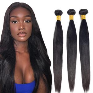 #1B Straight Bundles Human Hair 26 28 30 Inch Natural Black Straight Bundle Human Hair Extensions Unprocessed Virgin Remy Hair 3 Bundle 50 Gram Per Bundle For Women