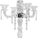 Allgala Crystal Candle Holder 5-Arm Taper Candlestick Crystal Candelabra - Centerpiece for Home Wedding Event and Party Festival