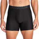 Under Armour Men's Multi-Pack Performance Tech Mesh Boxerjock Brief, 6" Inseam, All-Day Comfort (Medium, Black Solid - Core 3 Pack)