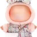 Doll Clothes for Labubu 17cm Have a Seat & Exciting Macaron & Big into Energy Series Dolls, Luxury Chic Series for 17cm Dolls Accessories (White Dress+Hairband+Bag)
