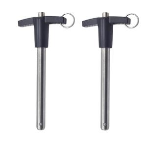 Vite 2pcs T-Handle Ball Locking Pins, 304 Stainless Steel Grip Push-Button Locking Quick Release Pin with Rope (Dia:7/16 inch, Usage Length:3 inch)