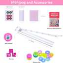 American Mahjong Game Set, 166 Pink Tiles, Pink Bag and Accessories, 4 All-in-One Transparent Rack/Pushers, Mahjong Tiles Set, 22.8 x 9.8 x 2.8 inches