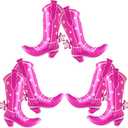 6 Pcs Cowgirl Balloons 34 Inch Hot Pink Boots Foil Balloon for Western Cowboy Theme Party Decorations Last Rodeo Bachelorette Party Garland Kit