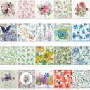 Crtiin 20 Pack Decoupage Napkins Floral Napkins Flower Cocktail Paper Decorative Toilet for Valentine's Day Birthday Party Beautiful Gorgeous, 20 Styles Each 6.5 Inches(Style 7)