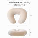 2-Pack Muslin Nursing Pillow Covers, Breathable 100% Cotton Breastfeeding Pillow Slipcovers for Standard Nursing Pillows, Soft Covers for Baby Girls and Boys with Zipper