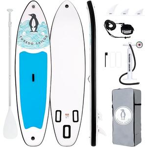 Tuxedo Sailor(10'6'') Inflatable Paddle Board with SUP Accessories 2 People/Family，Anti-Slip EVA Deck,Versatile Yoga Inflatable Paddle Boards for Adults & Youth of All Skill Levels